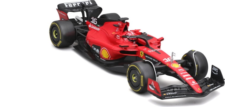 Metāla modelis BBurago 1:24 Ferrari SF-23 Charles Leclerc aizsargkārbā