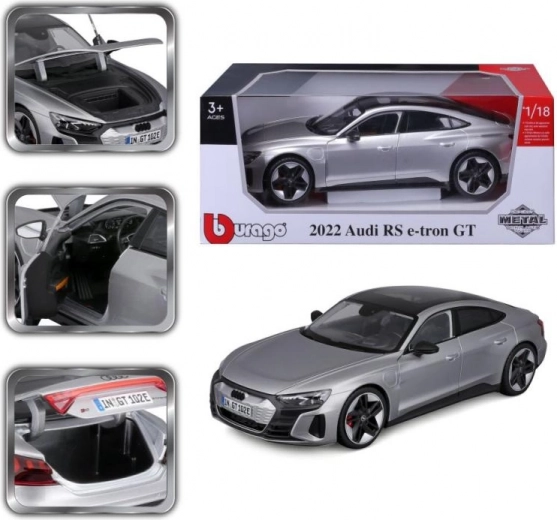 Metāla modelis BBURAGO 1:18 AUDI RS e-tron GT – sudraba