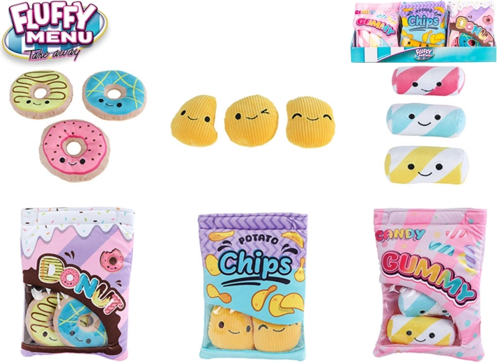 Fluffy Menu plush snack pouch 21 cm