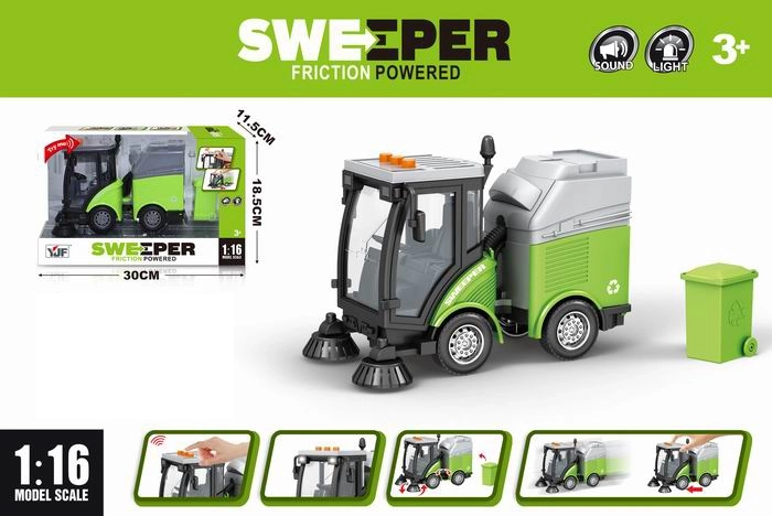 Street Sweeper Truck with Light and Sound, 1:16 Scale