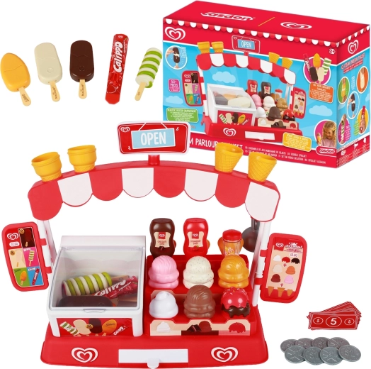 Casdon Algida Kids Ice Cream Shop – playset with counter and accessories (50+ pieces)