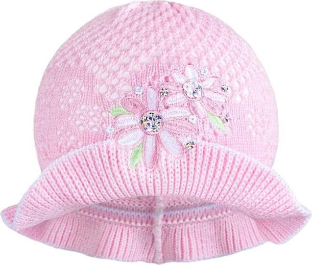 Adīts klobuciņš New Baby rozā-balts