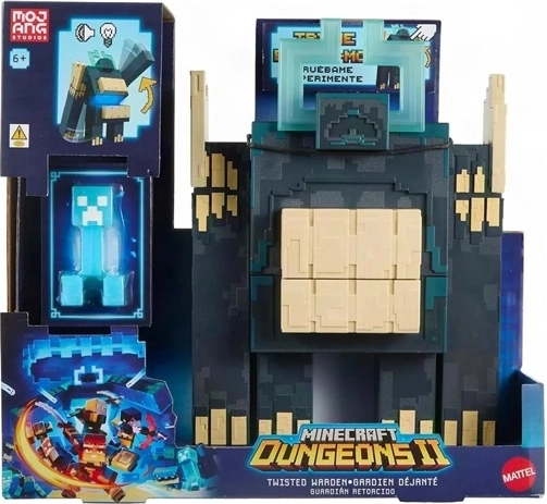 Interaktīva Minecraft Dungeons uzbrūkošā Wardena figūriņa ar Creeperu