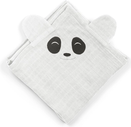 NuuRoo Bjork muslīna autiņi panda white onyx (2 gab.)