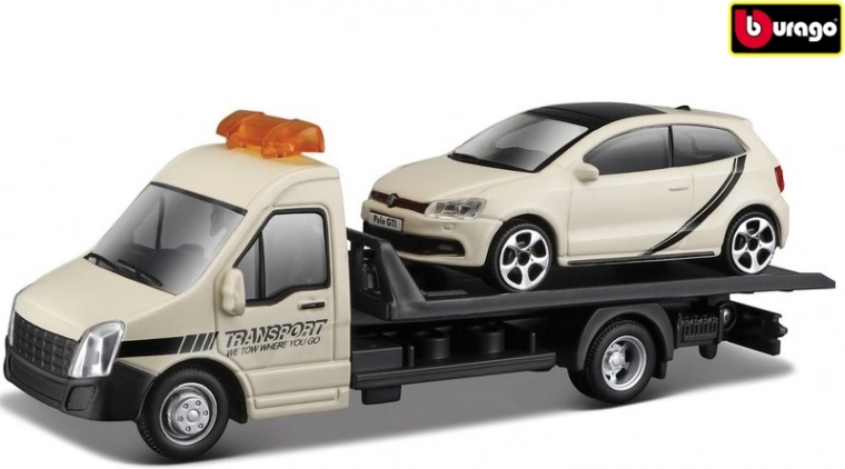 Bburago Street Fire transportlīdzeklis ar platformu un VW Polo GTI Mk5 1:43
