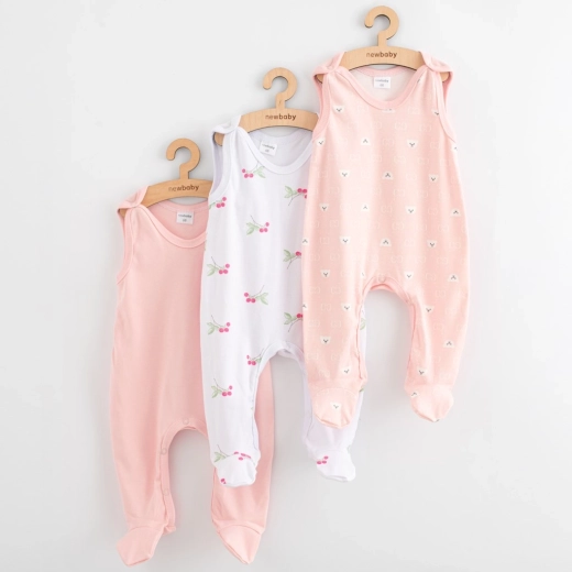 Infant sleepsuit NEW BABY Classic II, set of 3 pcs, for girls, size 56 (0–3 m)