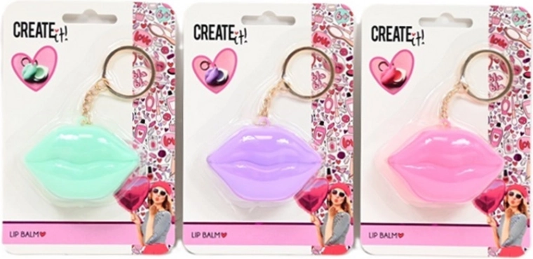 Create It! lūpu balzams lūpu formā ar piekariņu