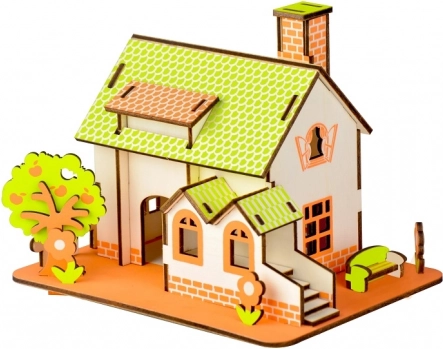 Woodcraft koka 3D puzle Zaļā māja
