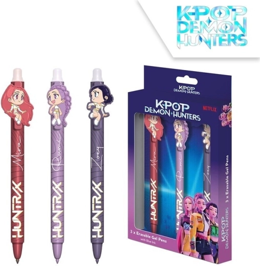 3 dzēšamo pildspalvu komplekts K-POP Demon Hunters