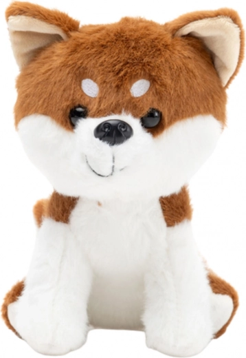 Plīša suns Shiba Inu brūni balts 20 cm