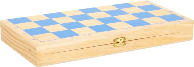 Koka šahs bērniem small foot – saliekams komplekts ar krāsainām figūriņām