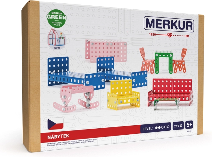 Merkur metāla mēbeles leļļu namiņam, 219 detaļas