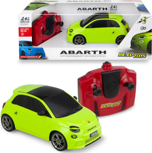 RC auto Abarth 500e 1:24 ar tālvadību, zaļš – 1 gabals