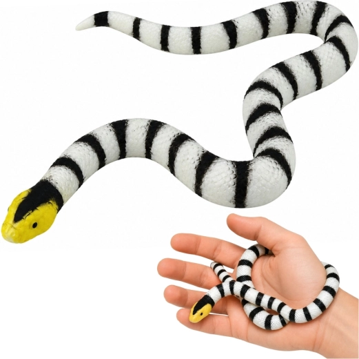 Reālistiska gumijas čūska melnbalta 33 cm