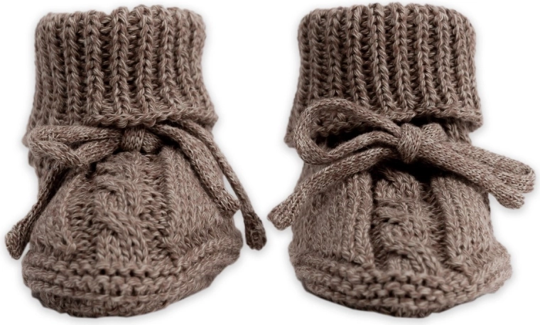Lodger knitted booties knit cable buffalo 0–6 months - 1 piece