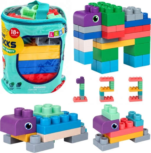 Soft sensory building blocks in a bag for kids, 30 pcs