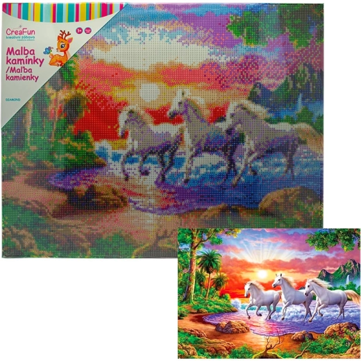 Diamond Painting – Horses at Sunset 40 × 50 cm