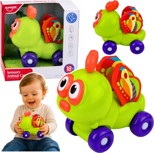 Sensory interactive bee car for toddlers (green)