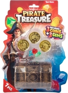 Pirate Chest with Coins and Gems for Kids