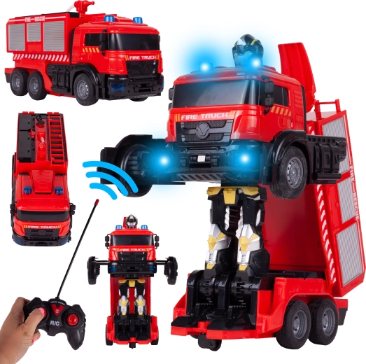 RC transformējošs ugunsdzēsēju robots