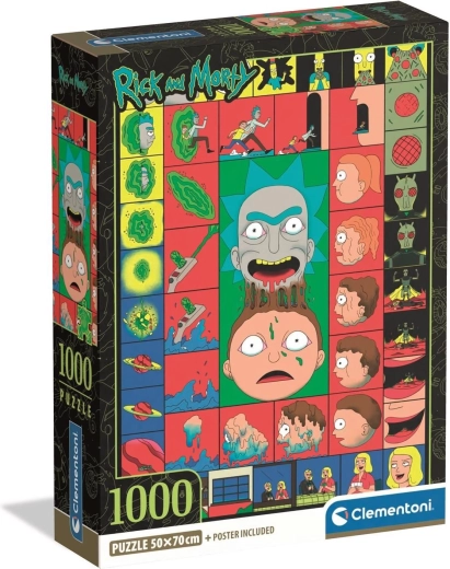 CLEMENTONI puzle RICK AND MORTY: ikoniski mirkļi, 1000 gabaliņi