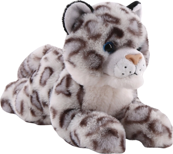 Plīša sniega leopards guļus 25 cm