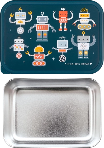 A Little Lovely Company stainless steel snack box with lid – Robots