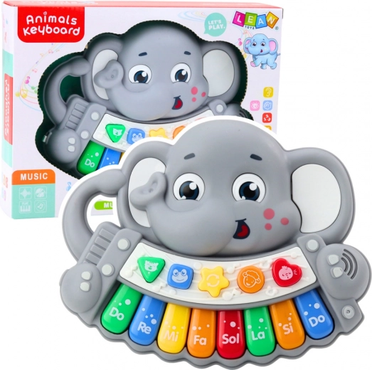 Interactive Piano Elephant Gray