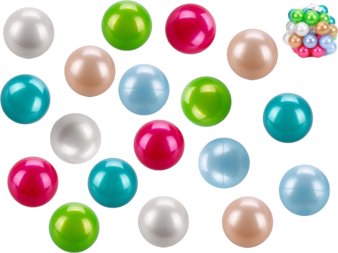Pearlescent plastic playpen balls 8 cm – set of 40 pcs