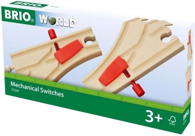 BRIO mechanical track switches for wooden railway (2 pcs)