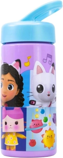 Plastmasas pudele Gabby’s Dollhouse ar izbīdāmu salmiņu 410 ml