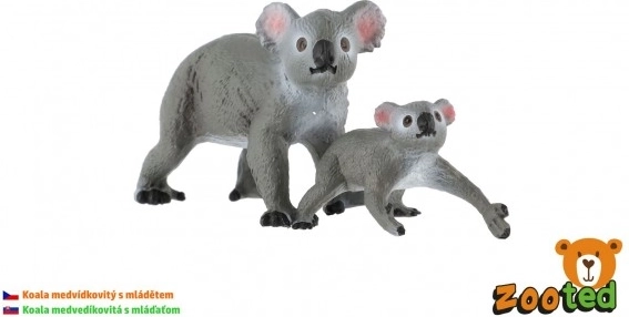 Koala ar mazuli – 2 plastmasas figūriņu komplekts 4–6 cm