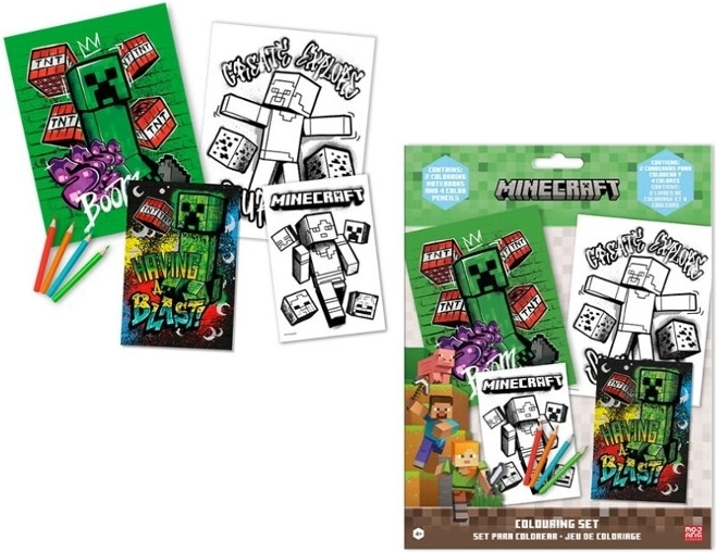 Minecraft krāsošanas komplekts ar uzlīmēm