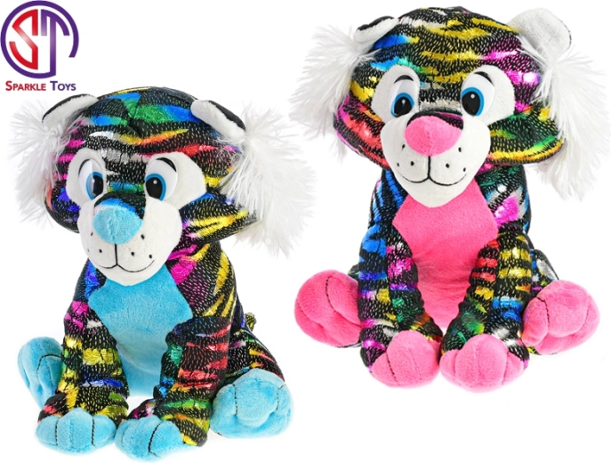 Sitting colorful plush tiger Star Sparkle 24 cm