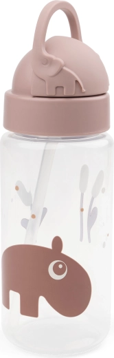 Done by Deer bērnu pudele ar salmiņu Ozzo rozā 350 ml