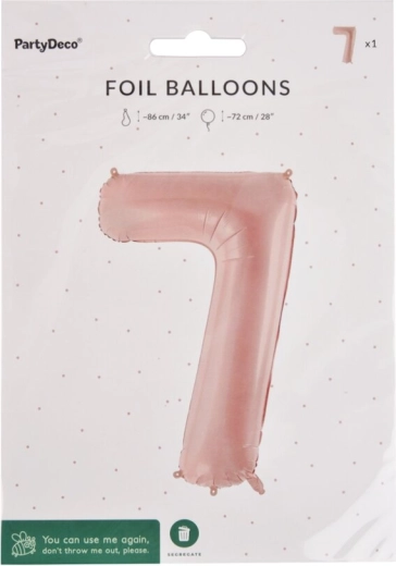 Folijas balons cipars 7 bēšā krāsā 72 cm