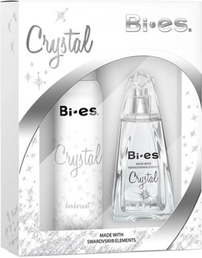 Dāvanu komplekts sievietēm BI-ES Crystal – parfimētais ūdens 100 ml + dezodorants 150 ml