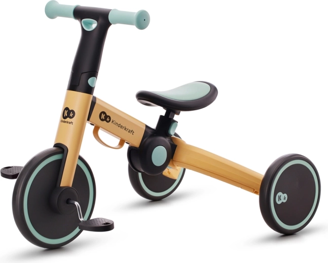 Kinderkraft 4Trike 3-in-1 salokāms bērnu trīsritenis un skrejritenis Sunflower Blue