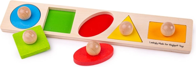 Koka ieliekamā puzle “Formas” Bigjigs Baby