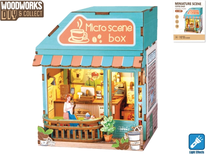 Woodworks wooden café building kit with lighting