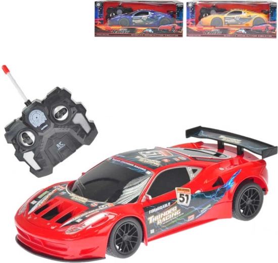 RC sporta auto ar tālvadības pulti 27 MHz ar gaismu 23 cm - 1 gab.