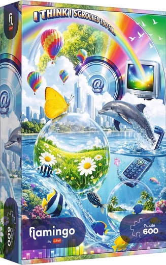 Trefl puzzle Flamingo: Y2K internet chaos, 600 pieces