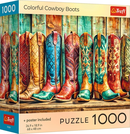 Trefl puzzle colorful cowboy boots 1000 pieces