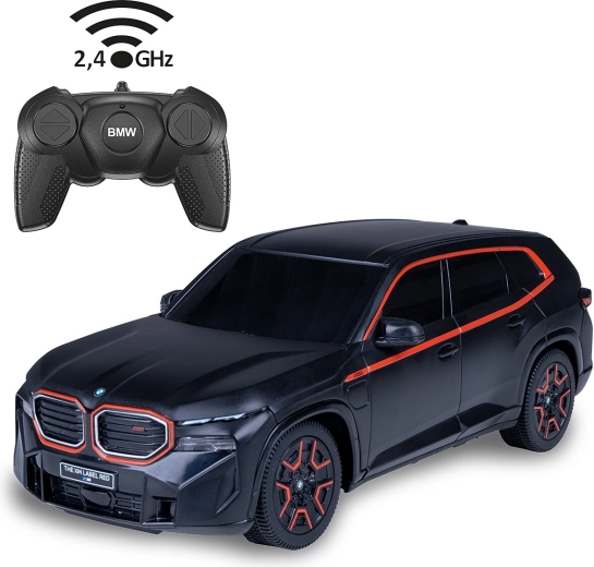 Tālvadības BMW XM automašīna mērogā 1:24, melna