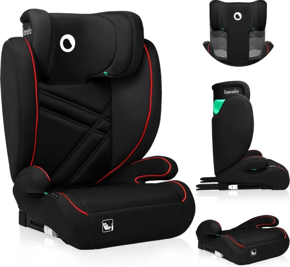 Lionelo Hugo i-Size bērnu autokrēsliņš 100–150 cm Sporty Black Red