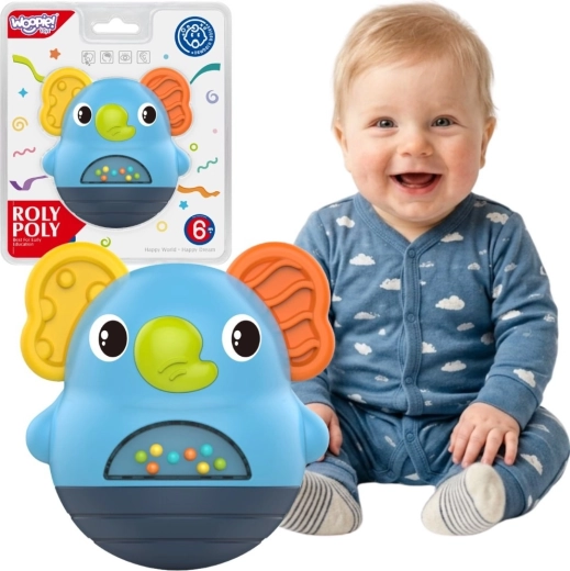 Woopie Baby interaktīvs sensorais grabulītis zilonis 6m+