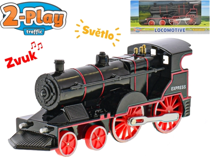 2-Play metāla lokomotīve ar gaismu un skaņu, 14 cm, atpakaļgaita