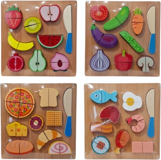 Wooden food puzzle set with knife (random variant) - 1 piece