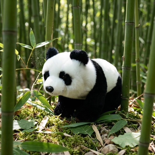 Realistic panda appearance