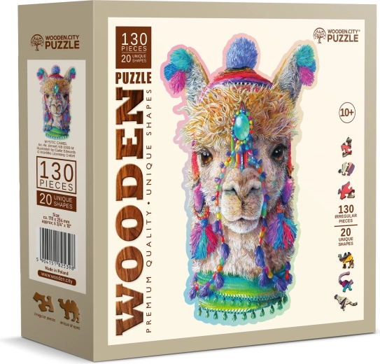 Koka puzle Mistiskā lama 130 detaļas WOODEN CITY